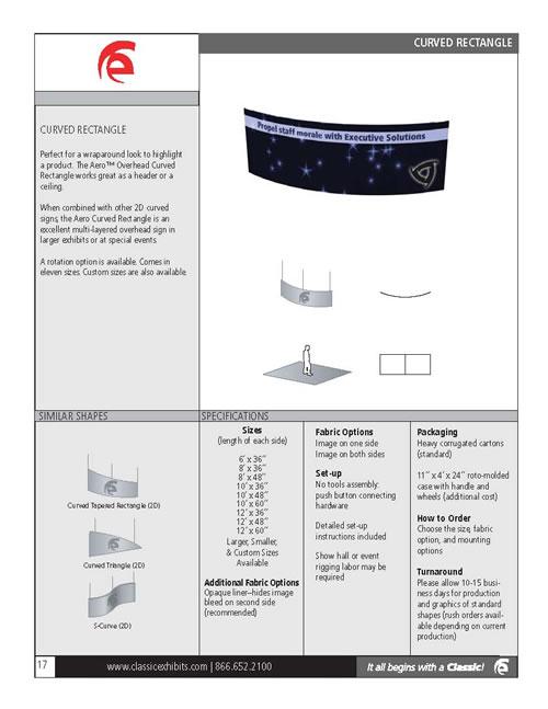 Aero Overhead Hanging Sign 2D Curved Rectangle