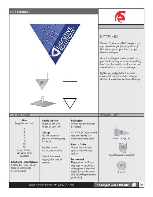 Aero Overhead Hanging Sign 2D Flat Triangle