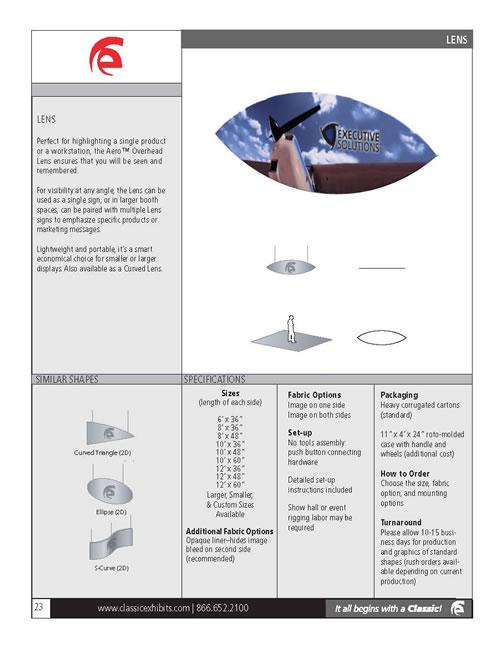 Aero Overhead Hanging Sign 2D Lens
