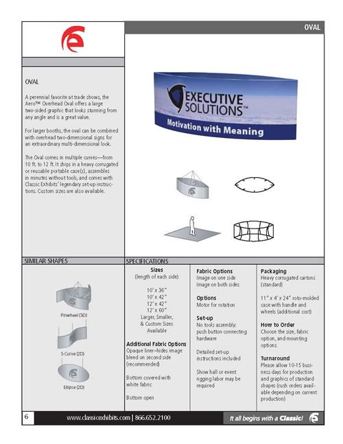 Aero Overhead Hanging Sign 3D Oval 