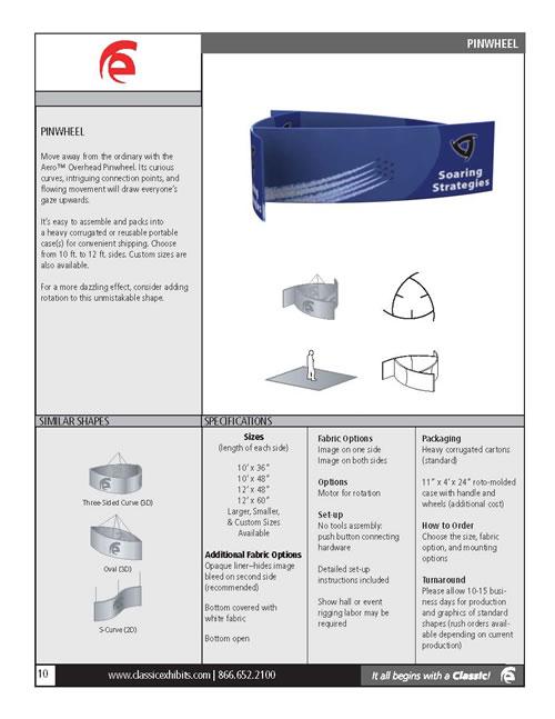 Aero Overhead Hanging Sign 3D Pinwheel 