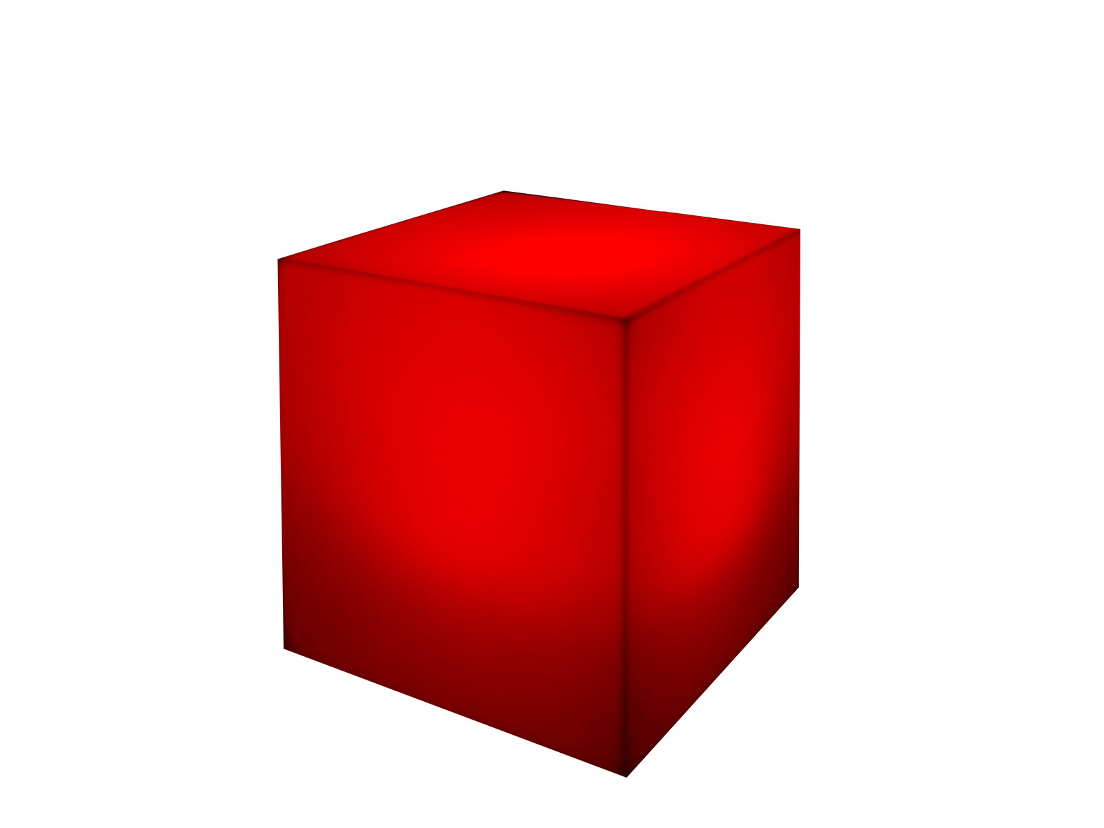Red | LED Cube Ottoman -- Trade Show Furniture Rental