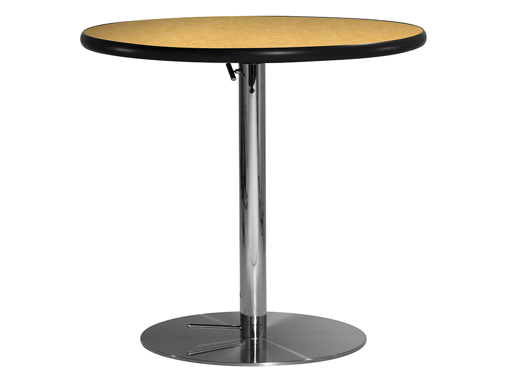 30" Round Cafe Table w/ Brushed Yellow Top and Hydraulic Base (CECA-030)
 -- Trade Show Furniture Rental