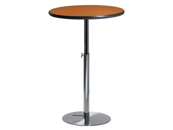 30" Round Bar Table w/ Orange Top and Hydraulic Base  (CEBT-032)
 -- Trade Show Furniture Rental
