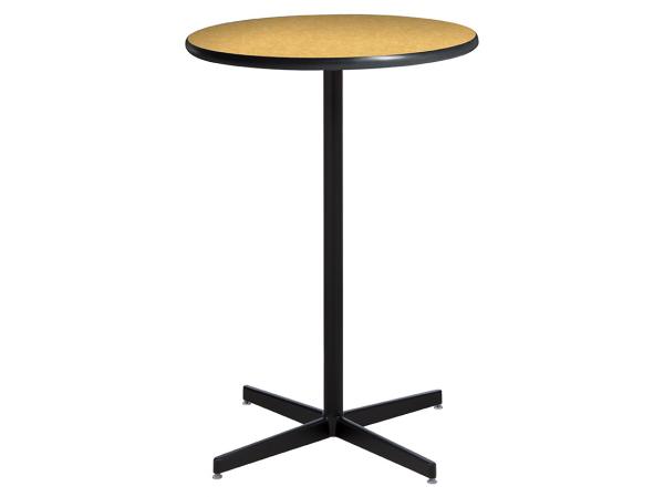 30" Round Bar Table w/ Brushed Yellow Top and Standard Black Base (CEBT-033)
 -- Trade Show Furniture Rental