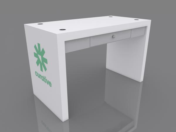 MOD-1705 Custom Parsons Counter w/ Storage Drawer -- White Laminate Version