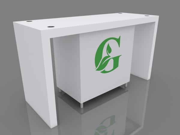 MOD-1707 Custom Counter w/ Storage Cabinet -- White Laminate Version