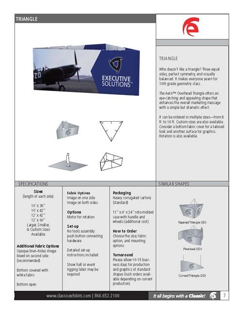 Aero Overhead Hanging Sign 3D Triangle