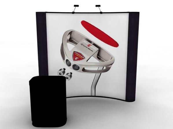 RE-1007 Rental Exhibit / 8' Curved Full Height Inline Trade Show Display -- Image 1